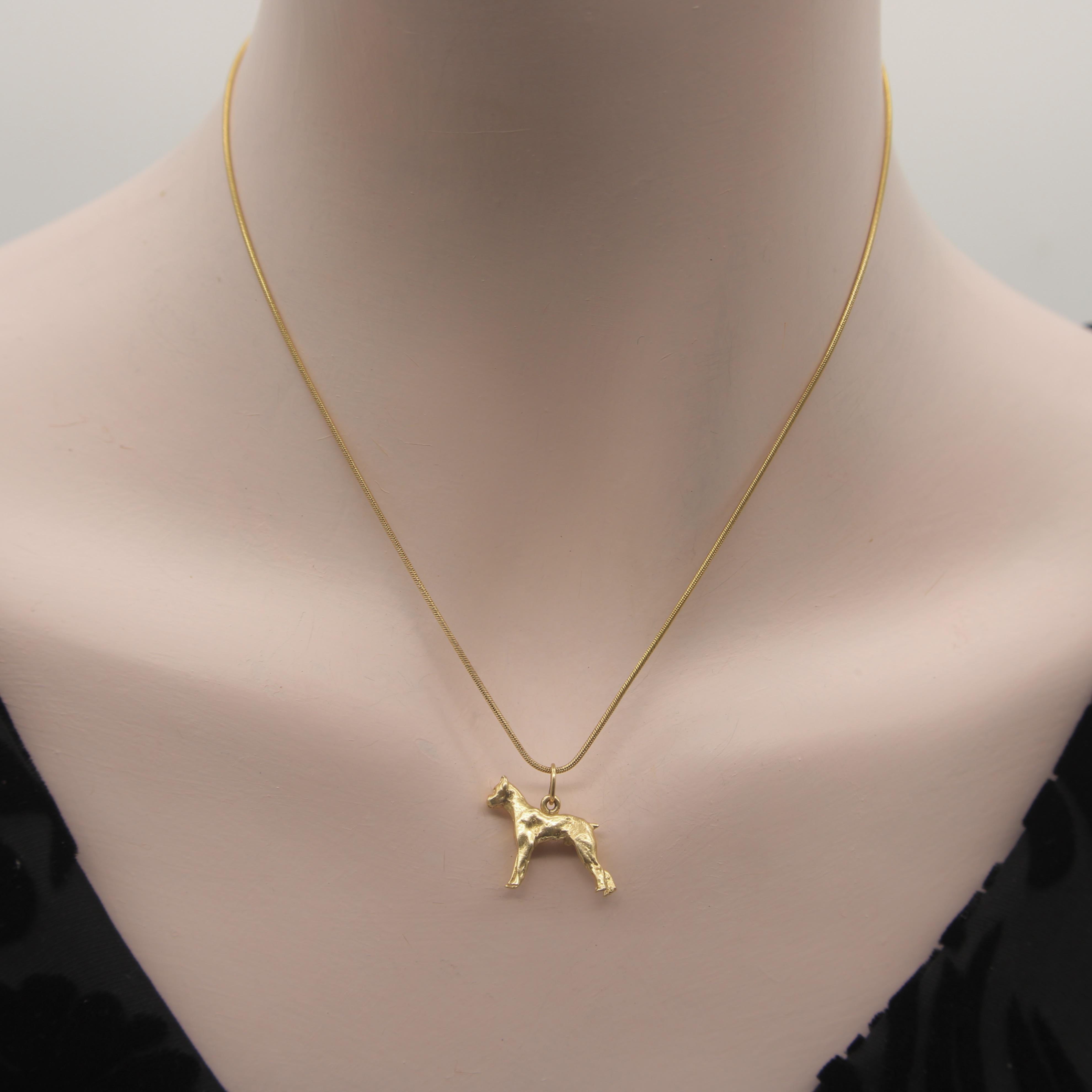 Vintage 14K Gold Standing Boxer Dog Charm For Sale 1