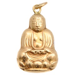 Vintage 14 Karat Gold Seated Buddha Charm Pendant