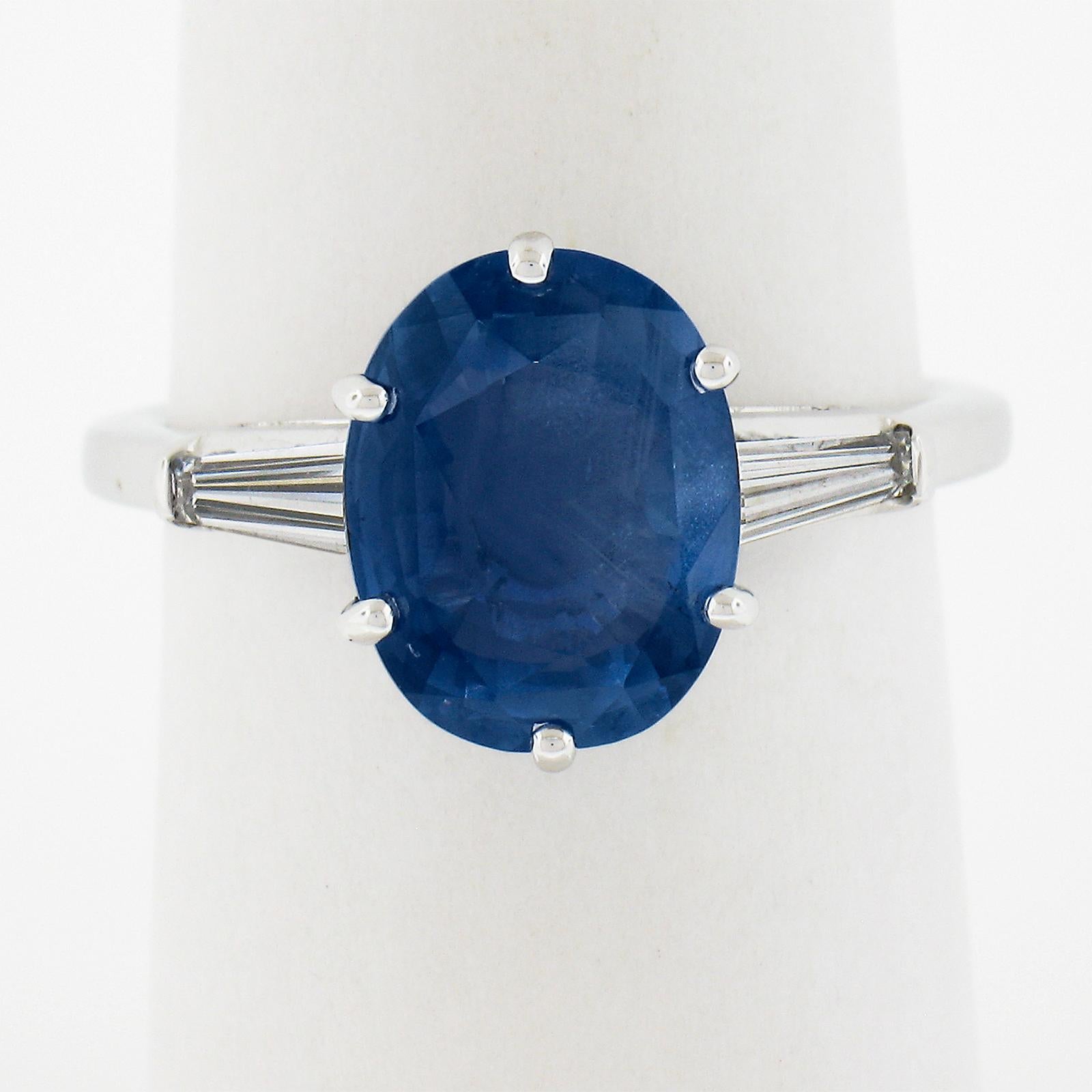 --Stein(e):--
(1) Natürlicher echter Saphir - ovaler Brillantschliff - 6 Zacken - kornblumenblaue Farbe mit natürlicher Seide - keine Hitze - 4,20ct (genau - zertifiziert)
**Details zur Zertifizierung siehe unten** 
(2) Natürliche Echte Diamanten -