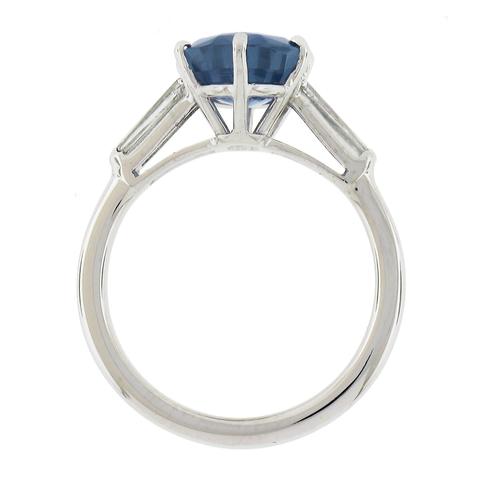 Vintage 14K Gold Burma No Heat 4,56ctw GIA Oval Blauer Saphir & Diamant-Ring, Vintage im Angebot 2