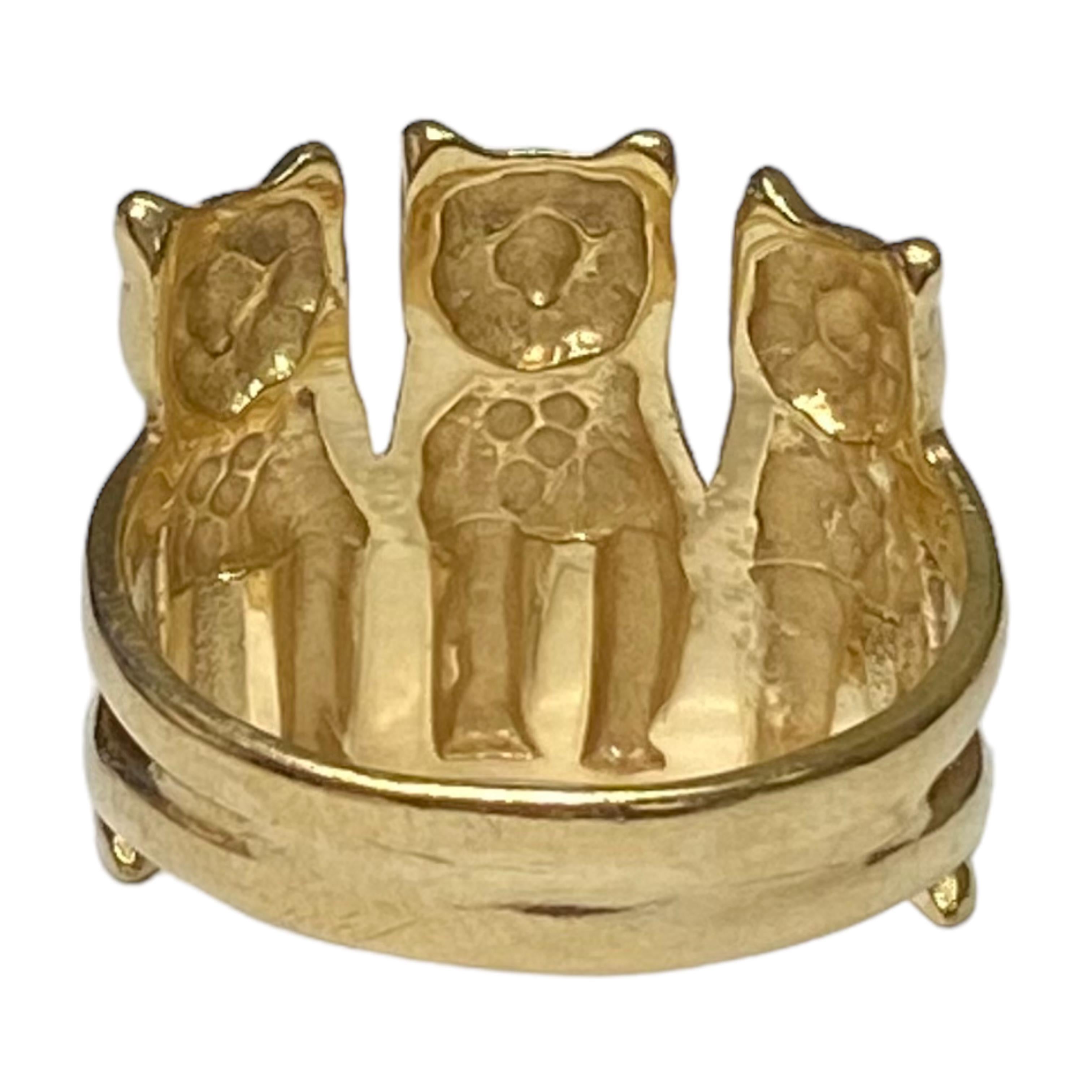 Vintage 14K Gold Cat Ring ARDIAN In Good Condition In Henderson, NV