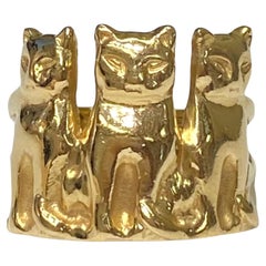 Vintage 14K Gold Cat Ring ARDIAN