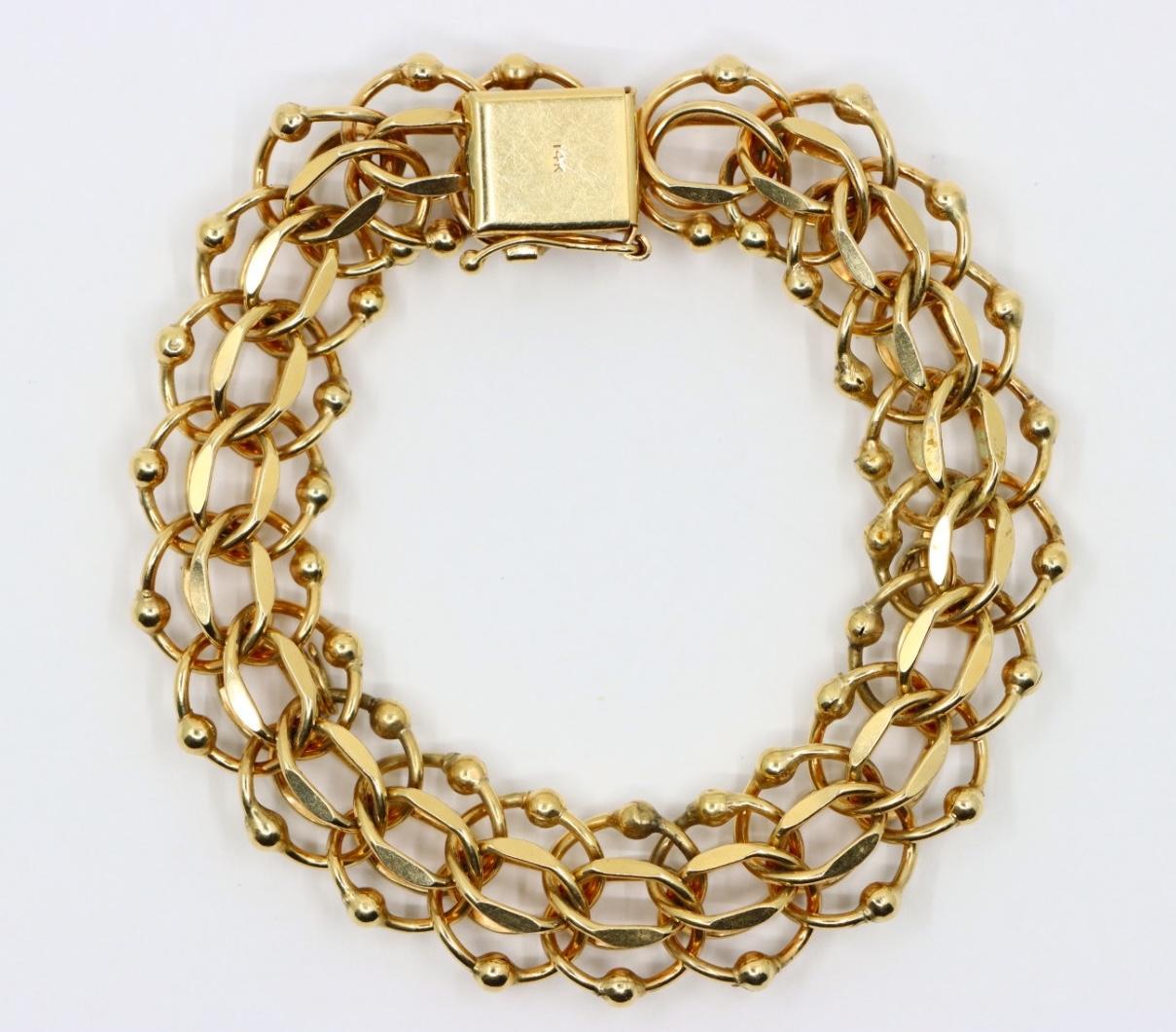 Bracelet vintage en chaîne d'or 14K en vente 4