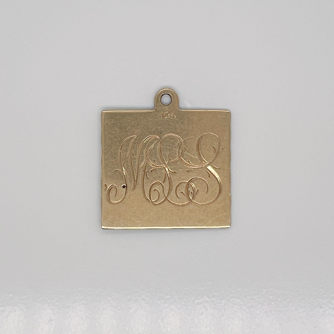 Retro Vintage 14K Gold Charm for a Bracelet of a Birthday Calendar