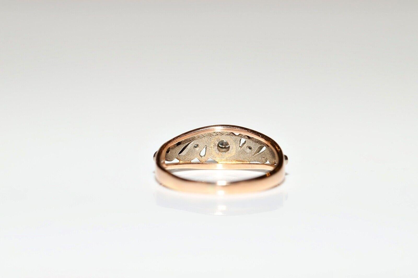 Vintage By  14k Gold Circa 1960er Jahre Natürlicher Diamant-Dekorierter Ring im Zustand „Gut“ im Angebot in Fatih/İstanbul, 34