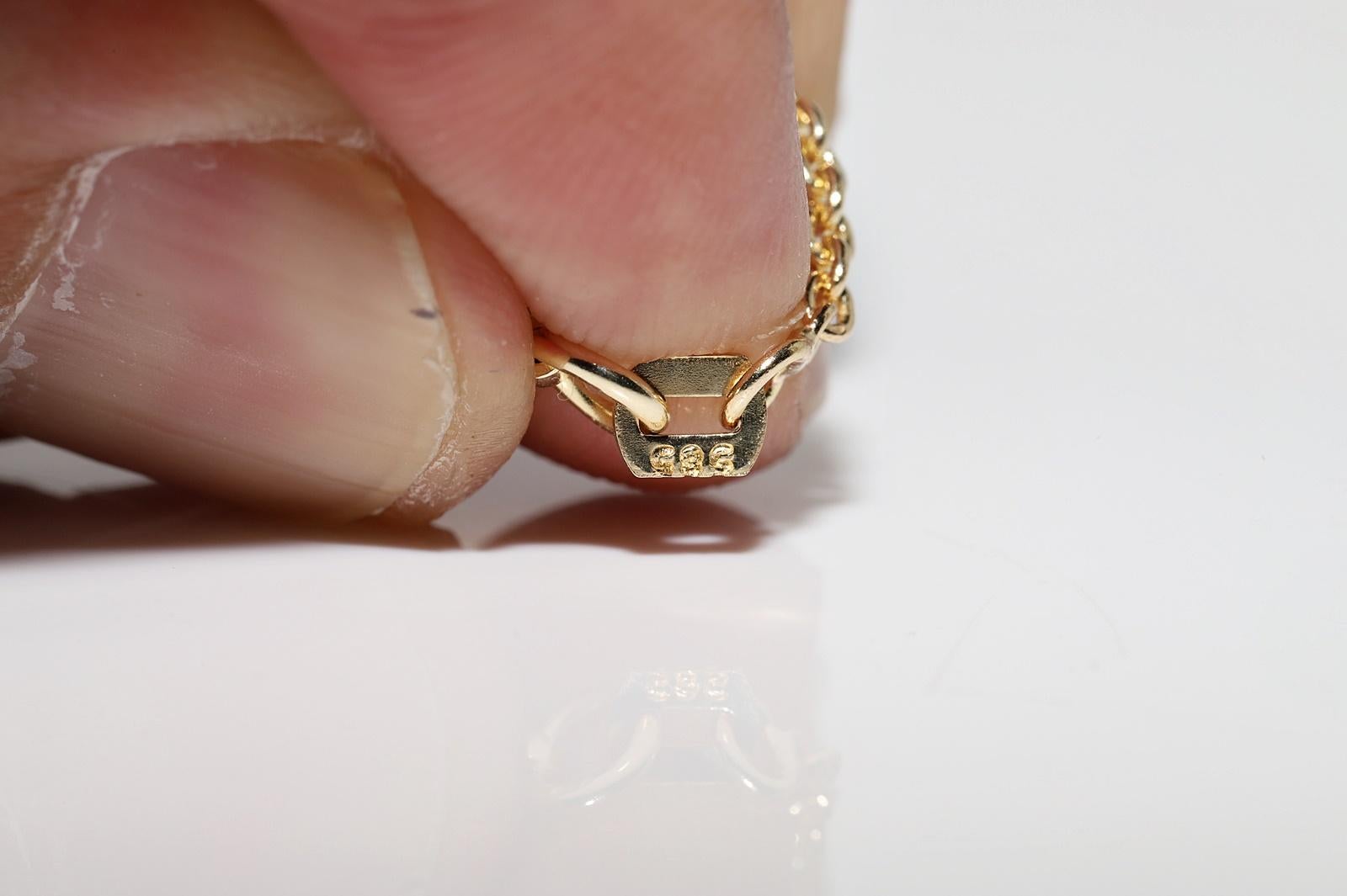 Vintage 14k Gold Circa 1960s  Rose Cut Diamond  Allah Written Pendant Necklace For Sale 7