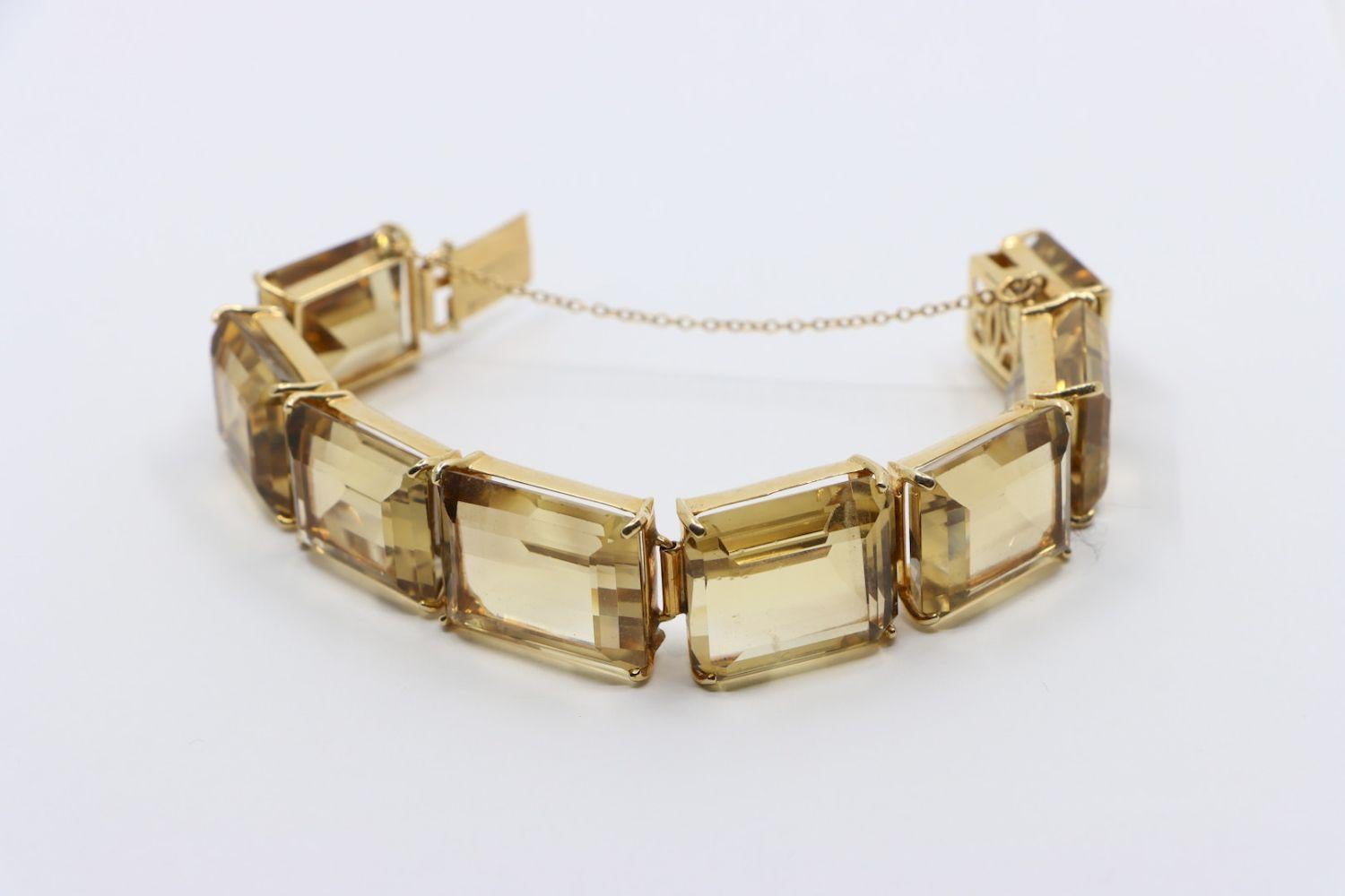 Bracelet vintage en or 14K avec citrine en vente 5