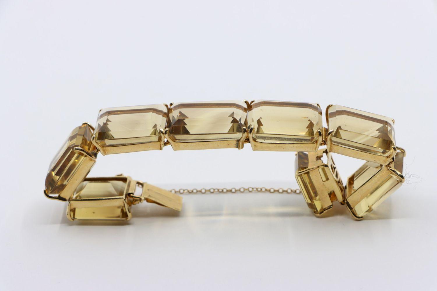 Bracelet vintage en or 14K avec citrine en vente 6