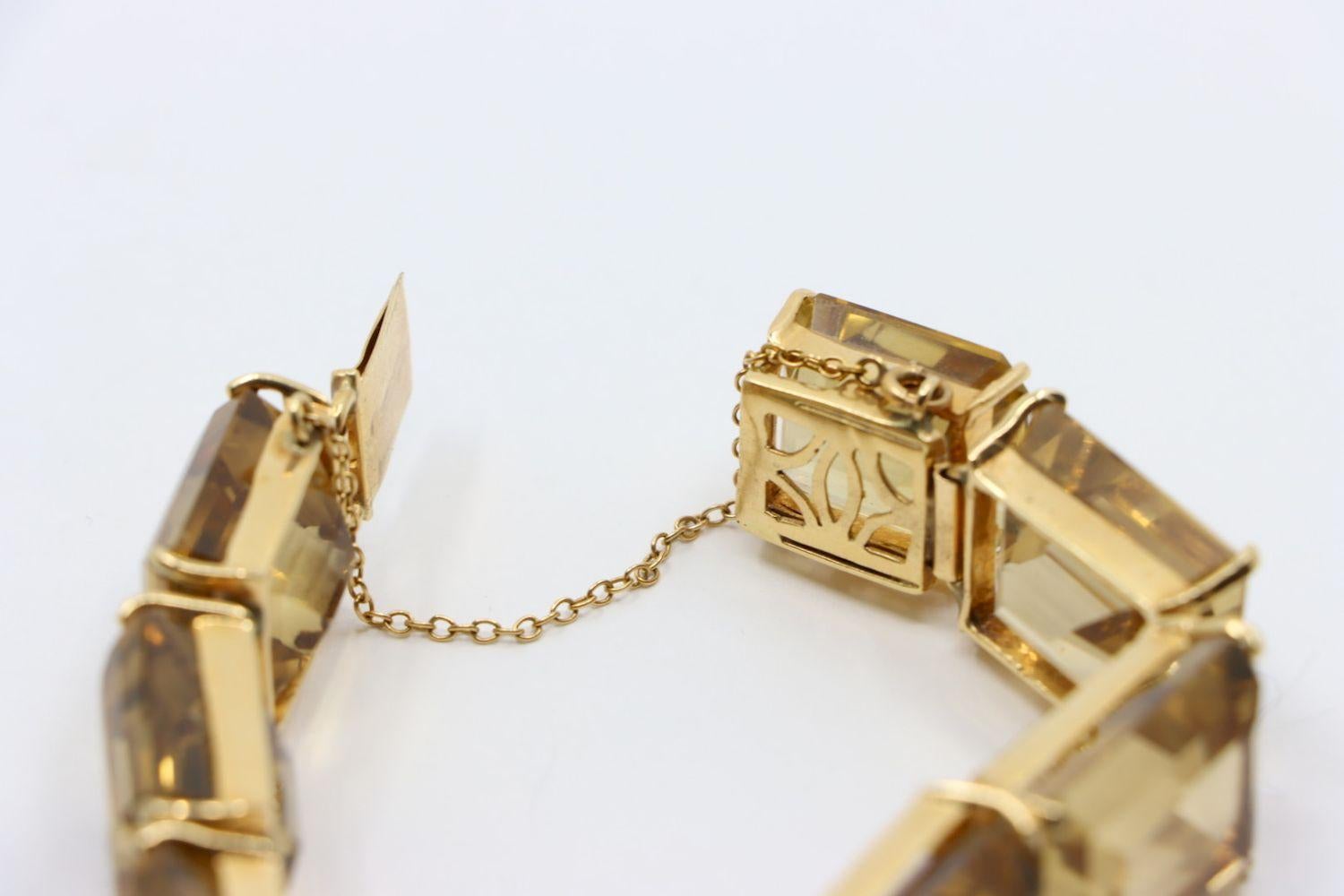Bracelet vintage en or 14K avec citrine en vente 7