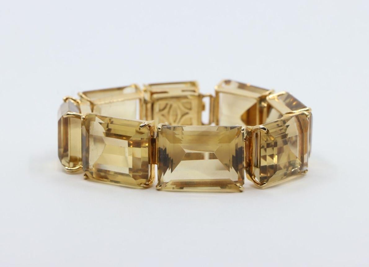 Bracelet vintage en or 14K avec citrine en vente 2