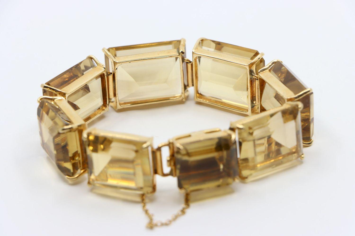 Bracelet vintage en or 14K avec citrine en vente 4