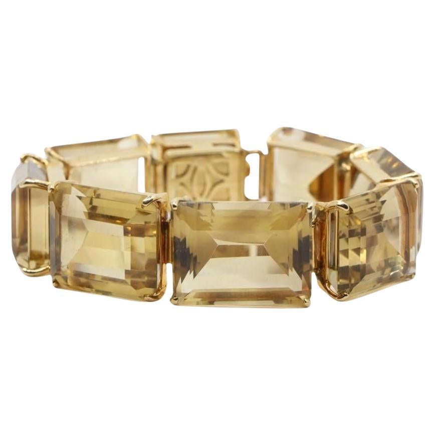 Vintage 14K Gold Citrine Bracelet