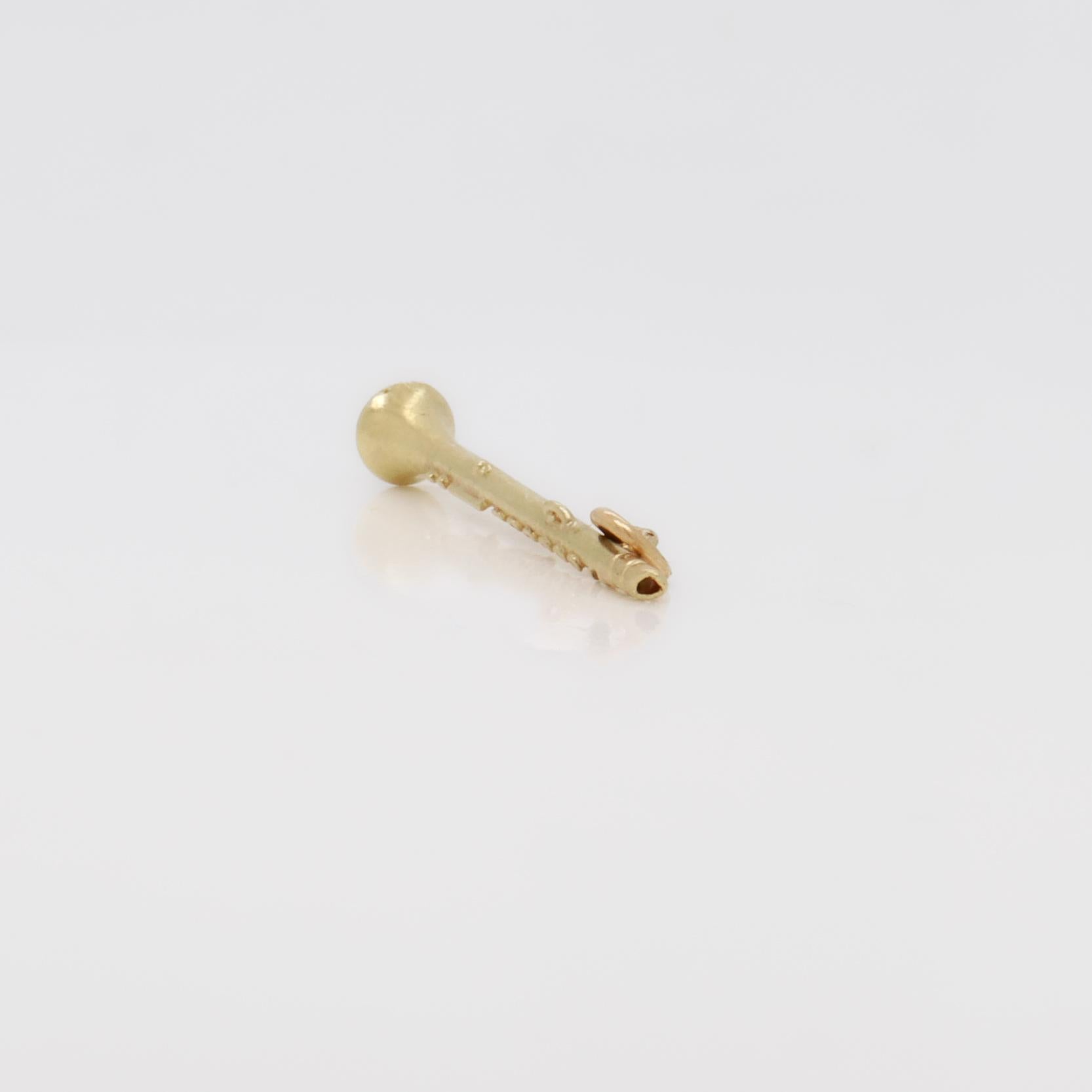 Charme per clarinetto in oro 14K vintage per un braccialetto in vendita 8
