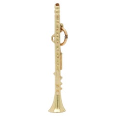 Charme per clarinetto in oro 14K vintage per un braccialetto
