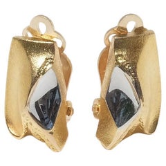 Vintage 14k Gold Clip-On Earrings “Episode” by Björn Weckström, Made, 1991