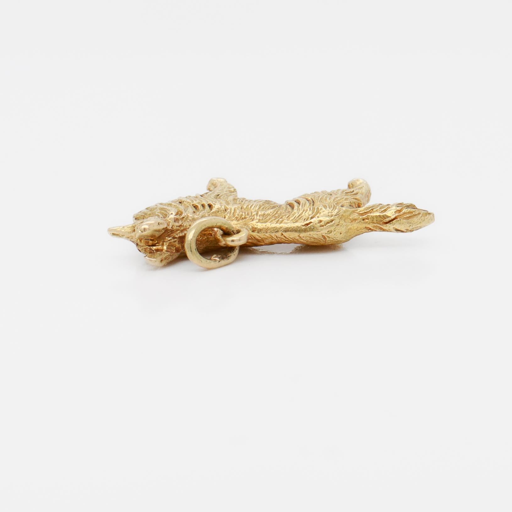 Vintage 14K Gold Collie or Sheepdog Charm for a Bracelet For Sale 3
