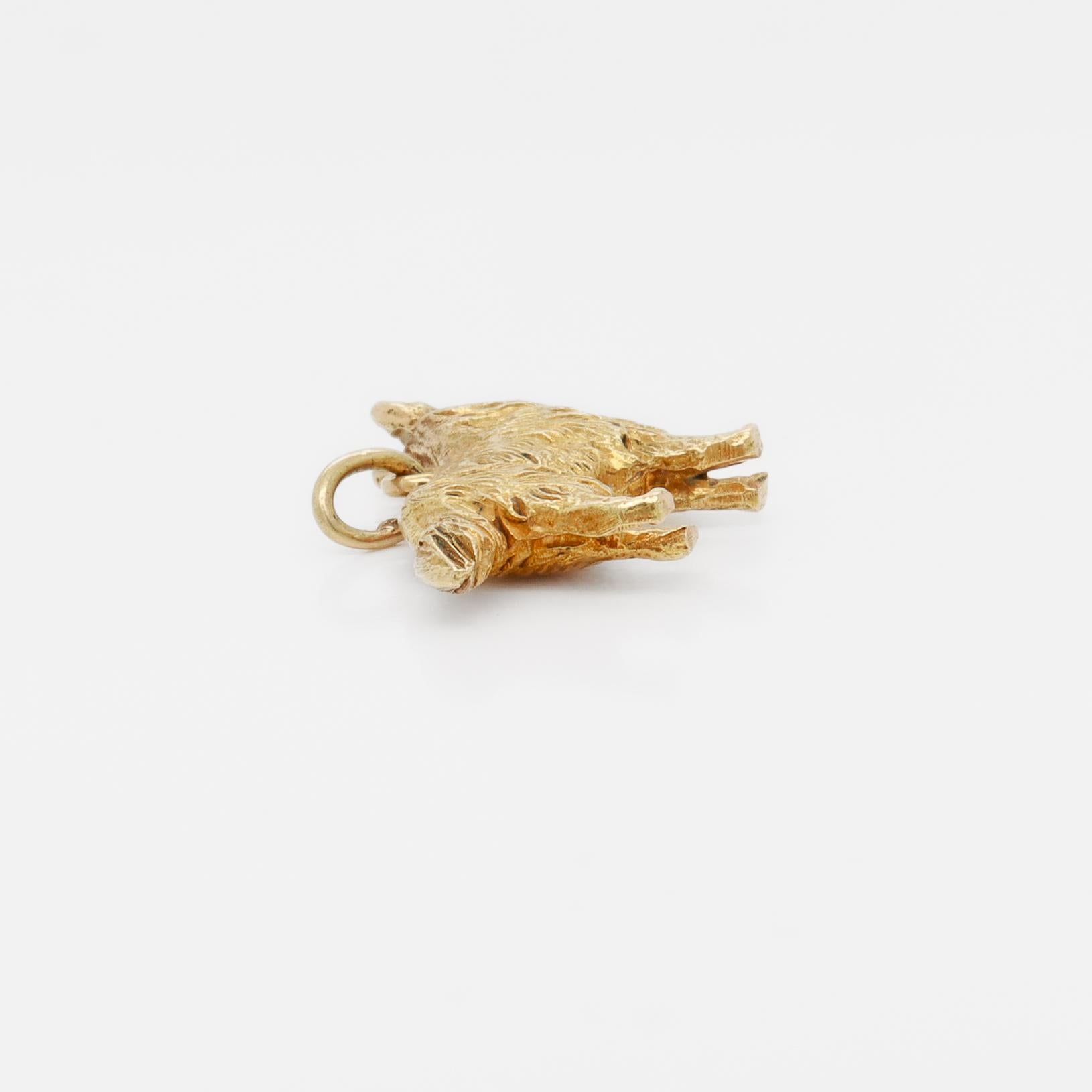 Vintage 14K Gold Collie or Sheepdog Charm for a Bracelet For Sale 4