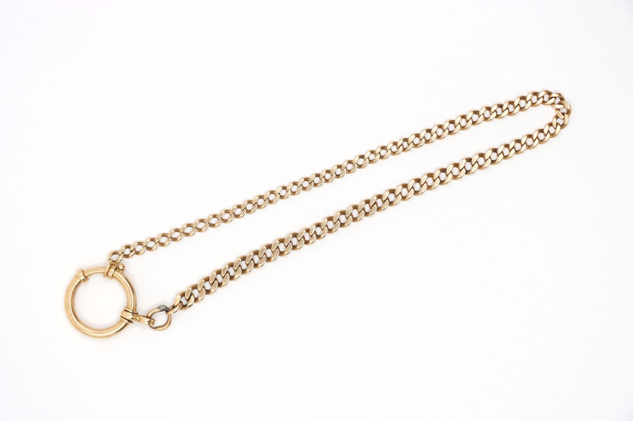 Cadena Cubana Vintage de Oro de 14K en venta 2