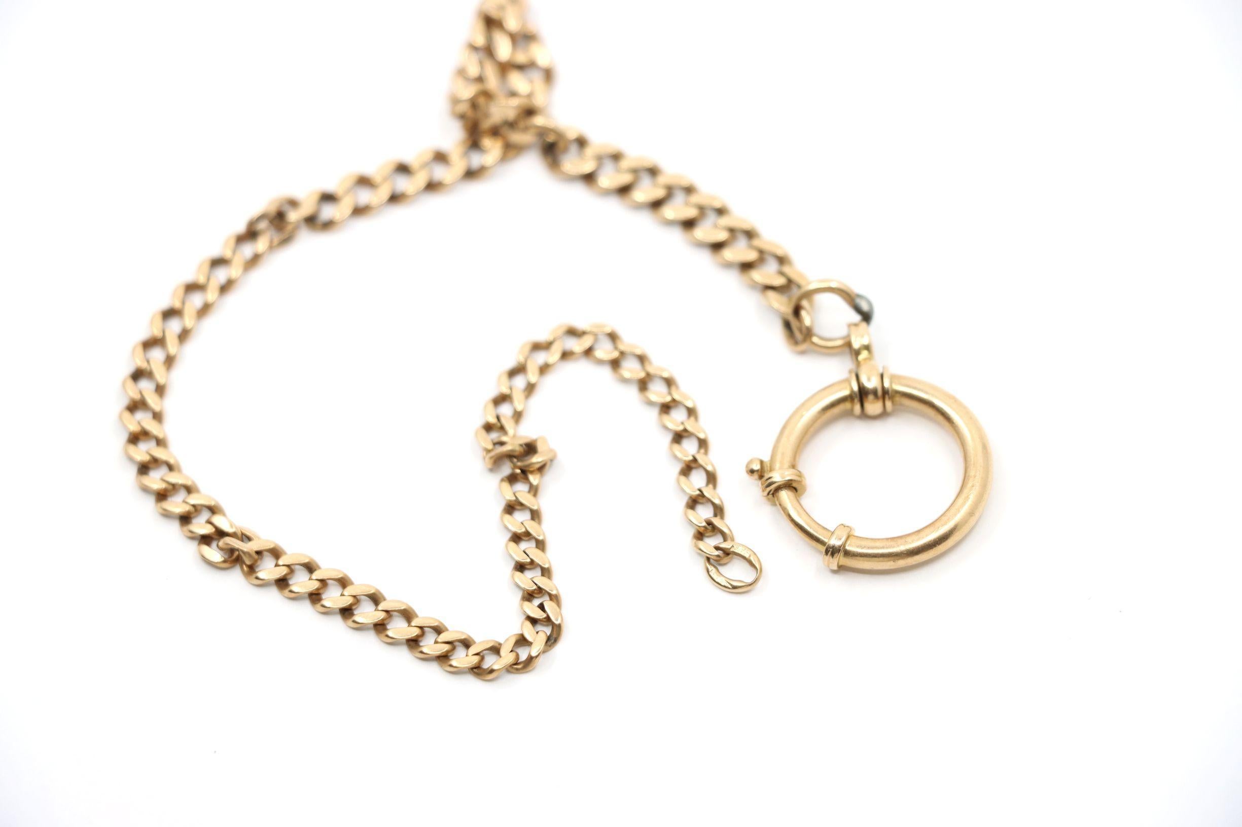 Cadena Cubana Vintage de Oro de 14K en venta 4