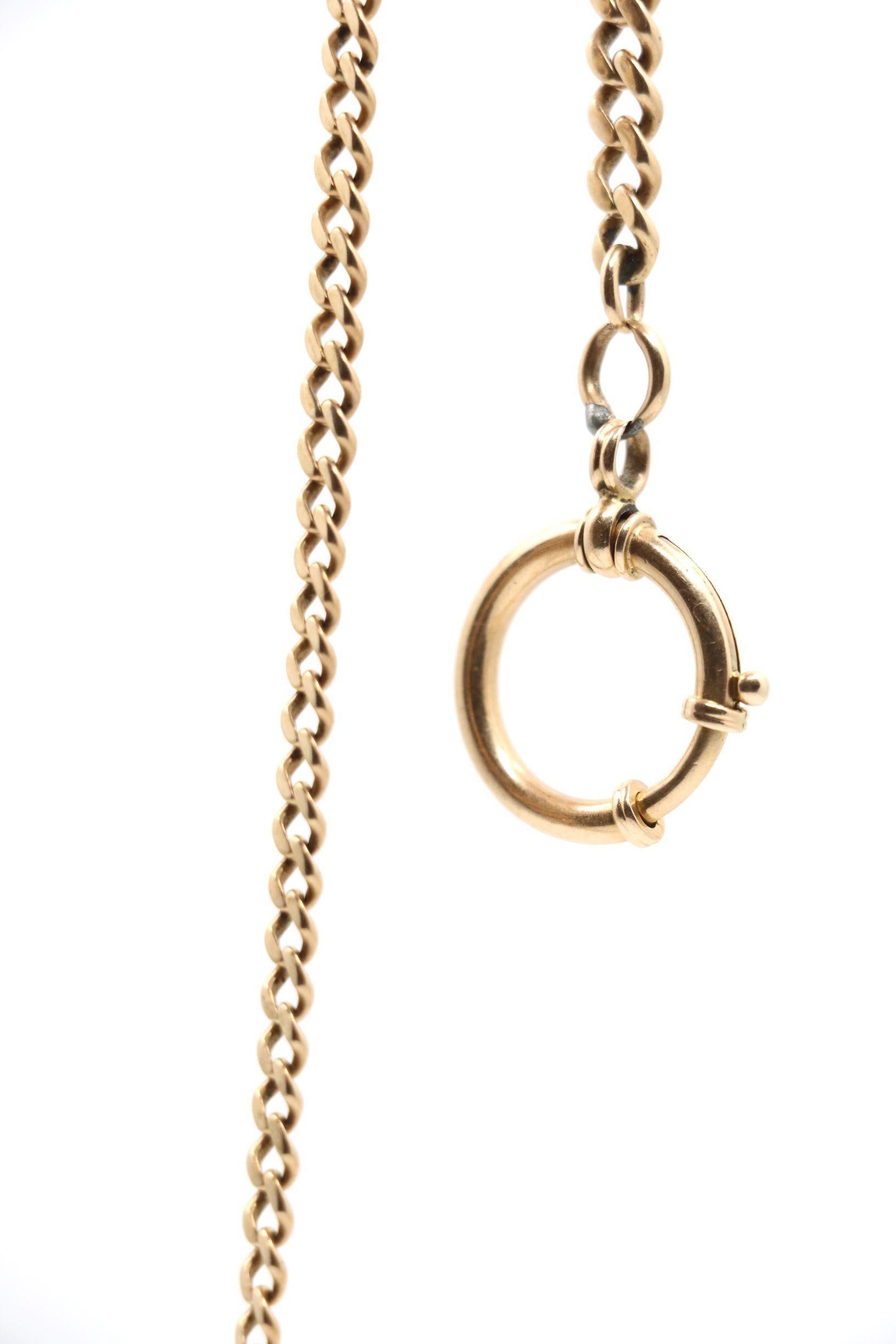 Cadena Cubana Vintage de Oro de 14K en venta 5