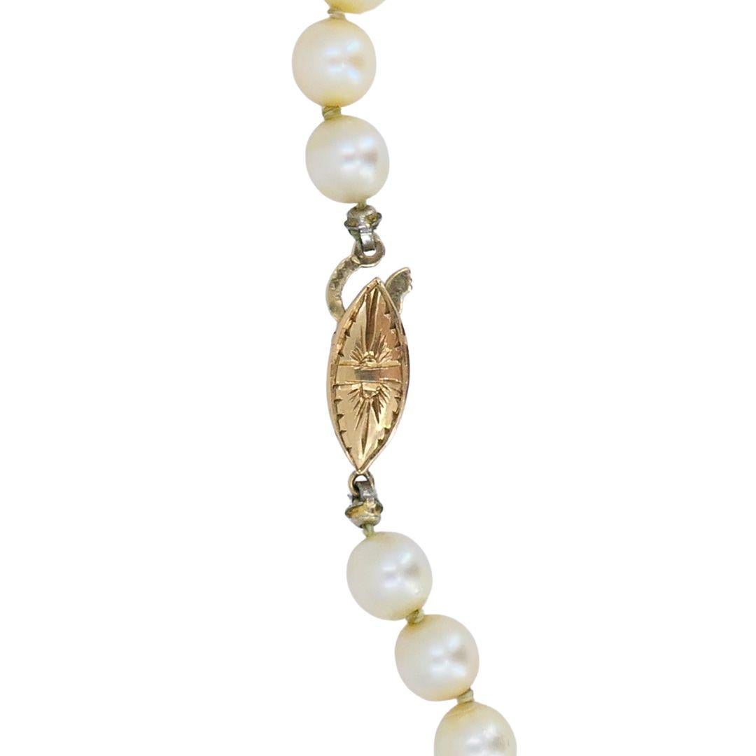 Perle Vintage 14k Gold Cultured South Sea Pearl Strand Necklace (Collier de perles de culture des mers du Sud) en vente