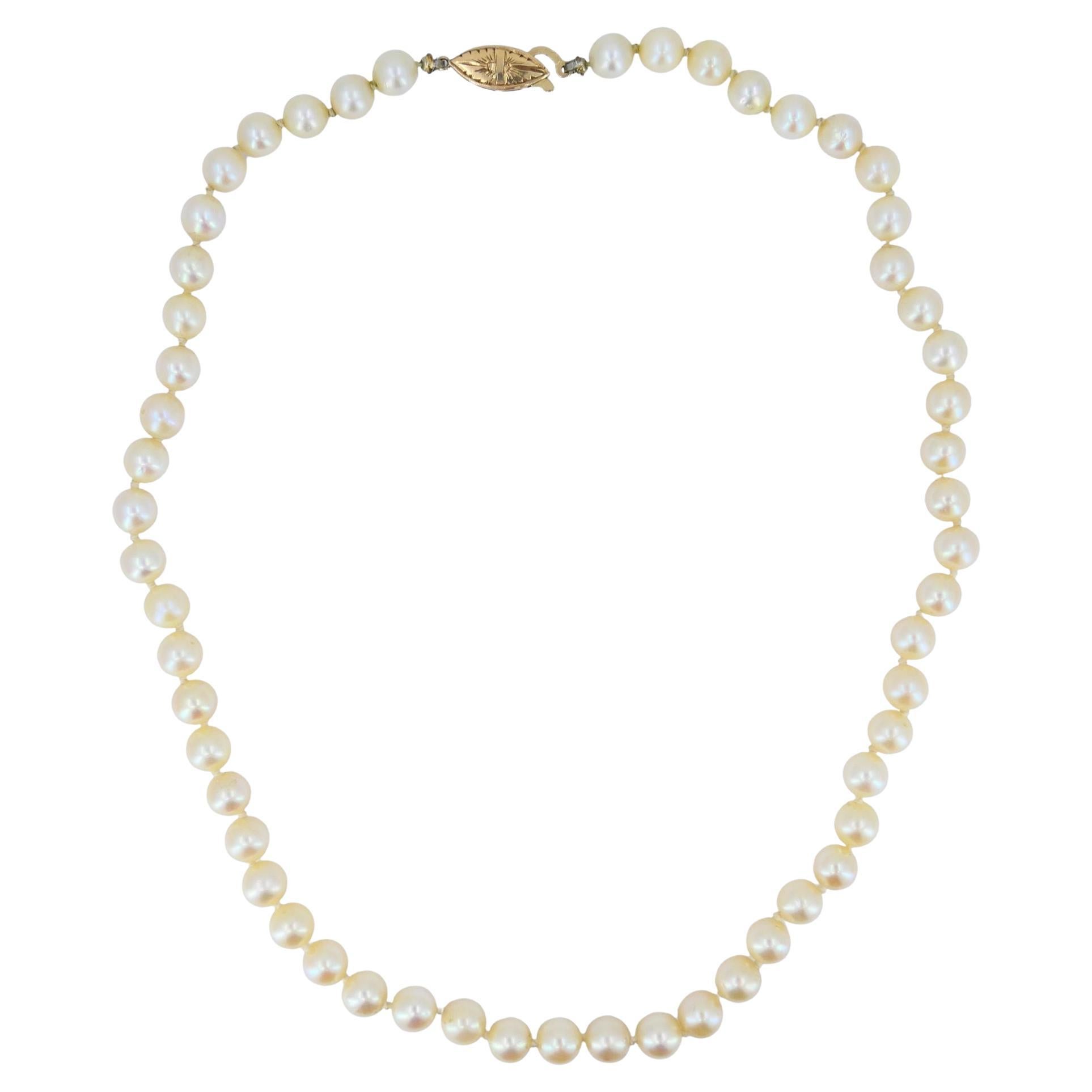 Vintage 14k Gold Cultured South Sea Pearl Strand Necklace (Collier de perles de culture des mers du Sud)