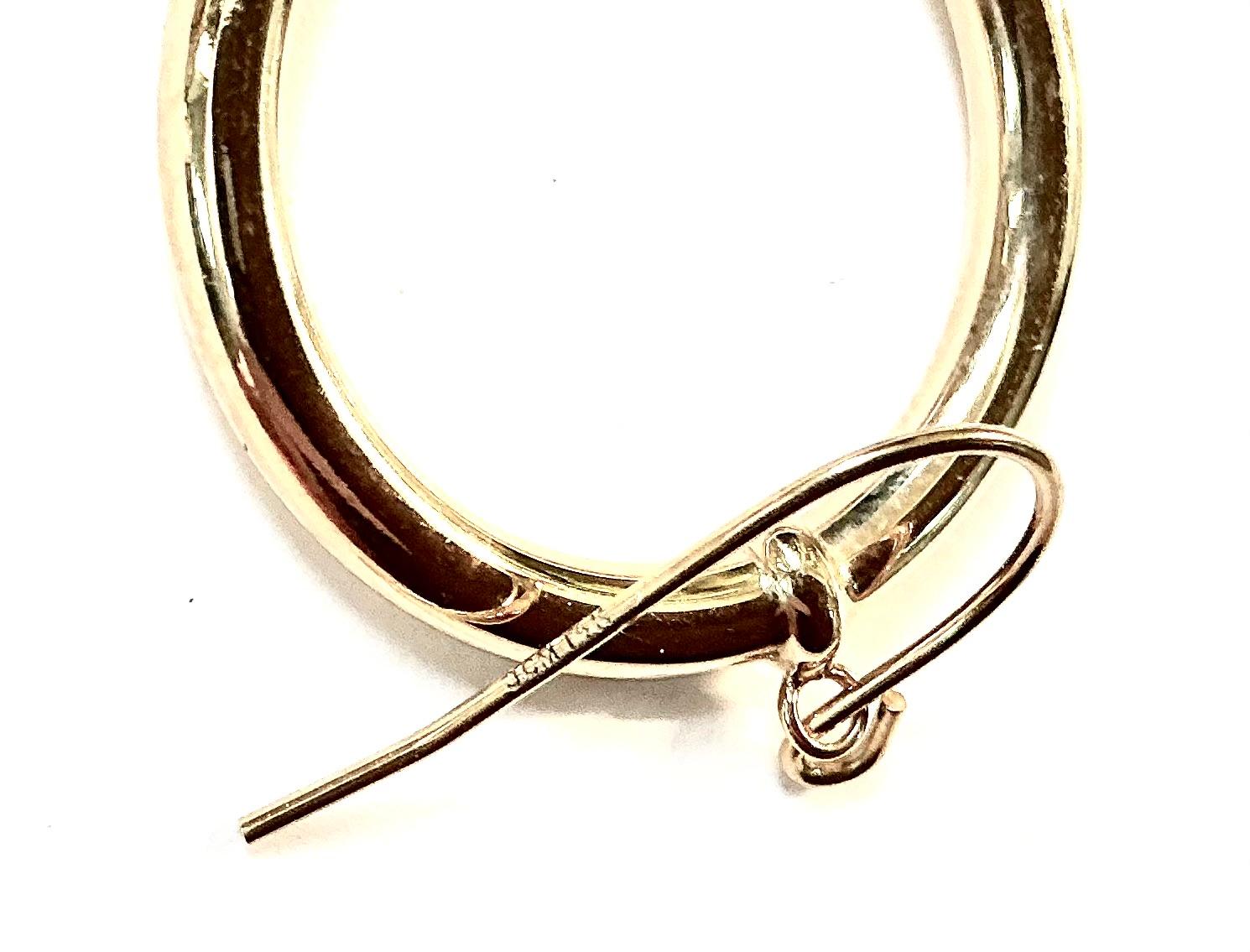 Vintage 14K Gold Dangle Hoop Earrings In Good Condition For Sale In Bradenton, FL