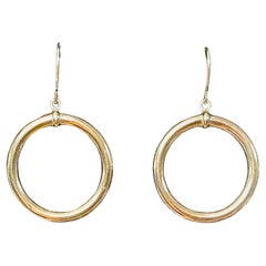 Vintage 14K Gold Dangle Hoop Earrings