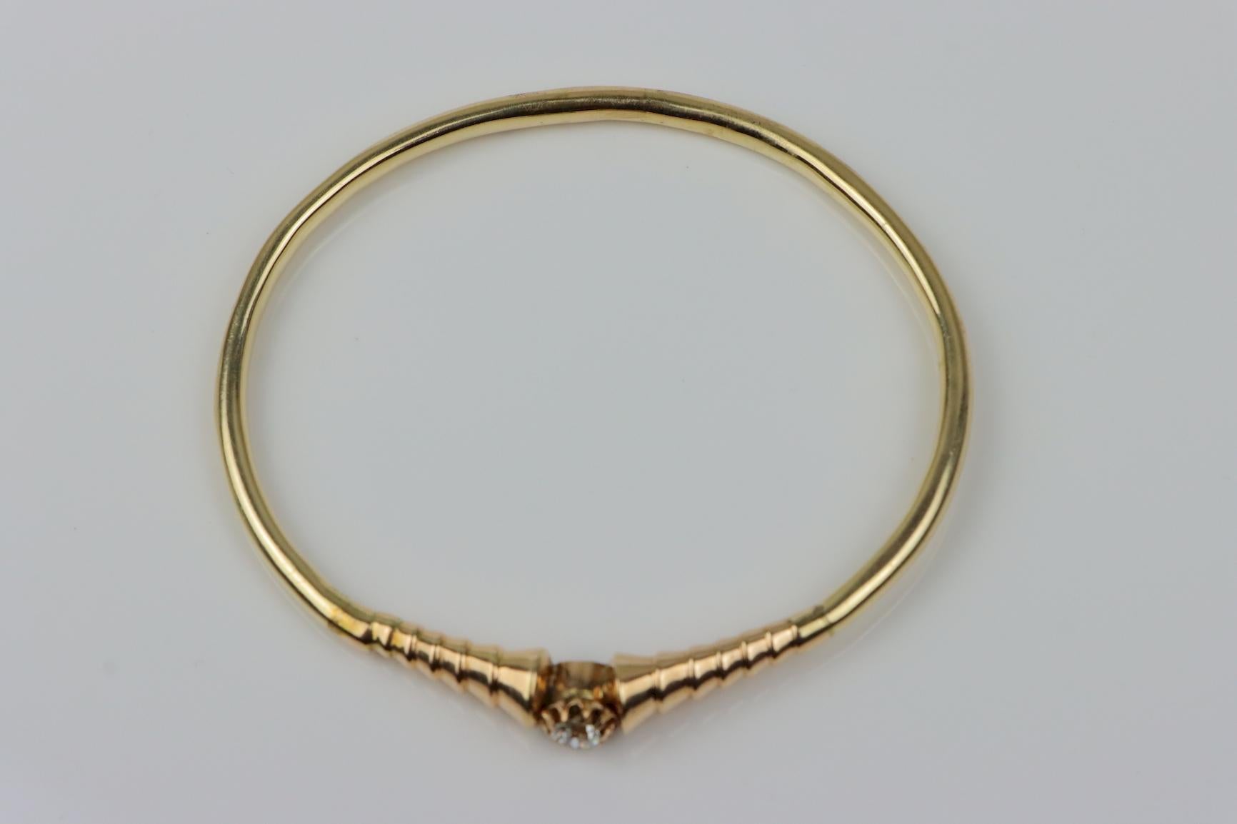 Bracciale vintage con diamanti in oro 14K in vendita 5