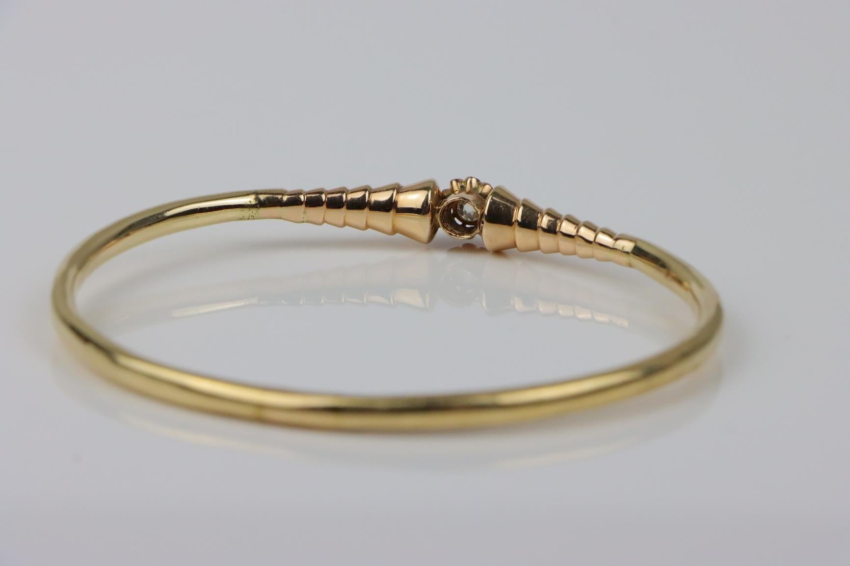 Bracciale vintage con diamanti in oro 14K in vendita 1