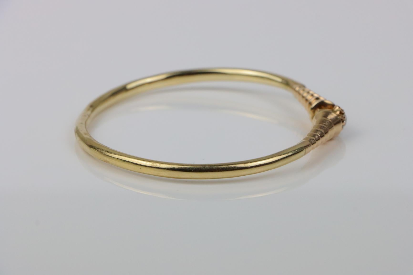 Bracciale vintage con diamanti in oro 14K in vendita 2