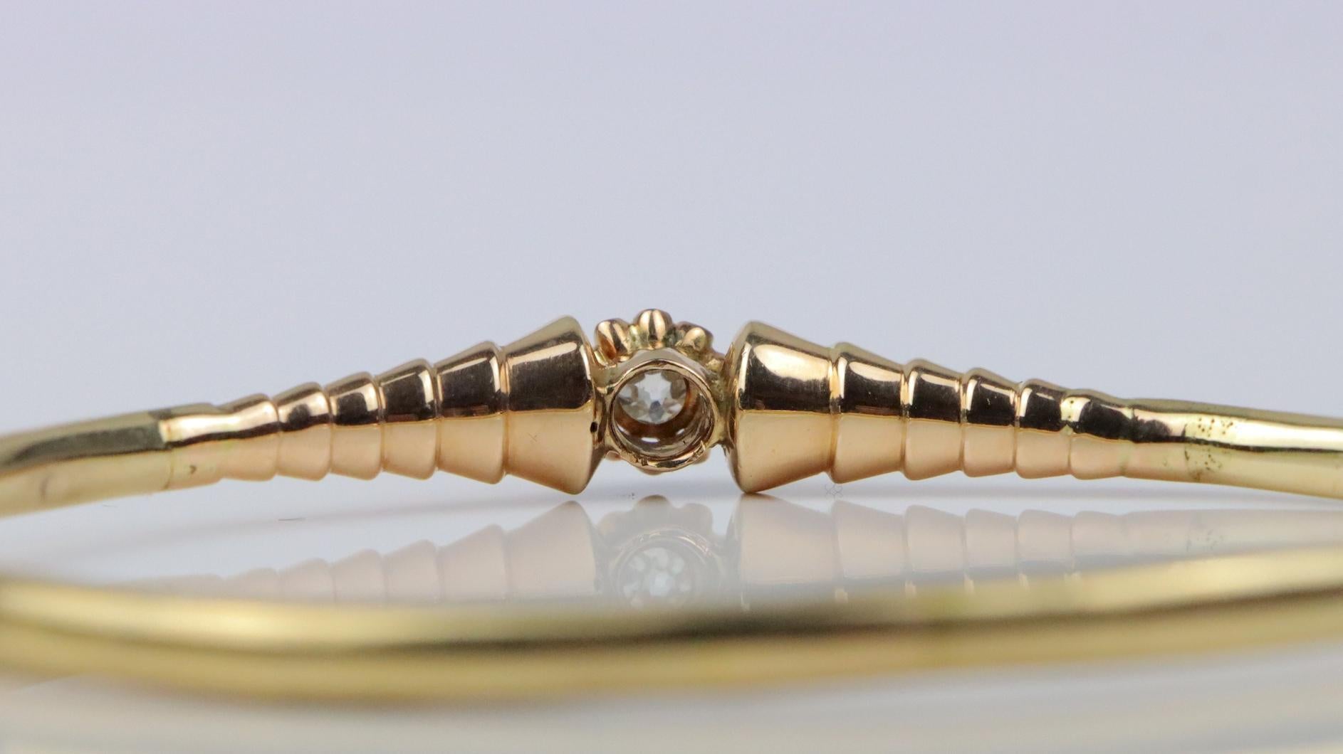 Bracciale vintage con diamanti in oro 14K in vendita 4