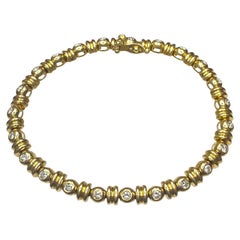 Vintage 14K Gold Diamond Bubbles Bracelet