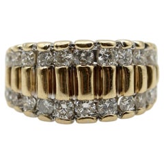 Fede vintage in oro 14k con diamanti incastonati
