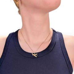 Vintage 14K Gold & Diamond Figural Airplane Charm