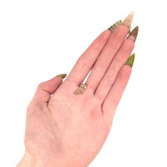 Vintage-Anstecknadel in Form einer Eule aus 14-karätigem Gold und Diamanten oder Miniatur-Reversnadel