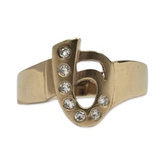 Vintage 14K Gold Diamond “G” Initial Ring 0.25ctw