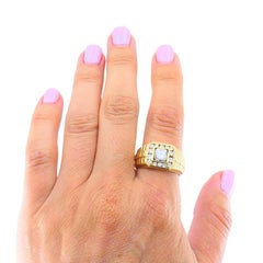 Vintage 14K Gold Diamond Men's Ring