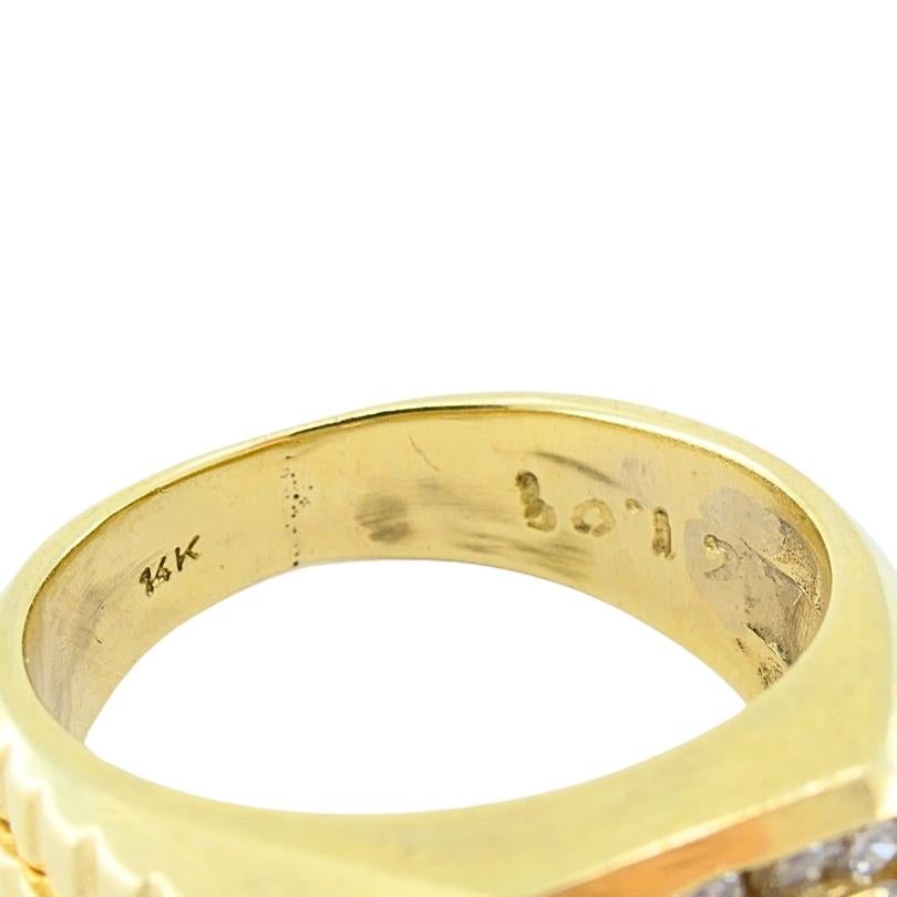 Vintage 14K Gold Diamond Men's Ring in vendita 4