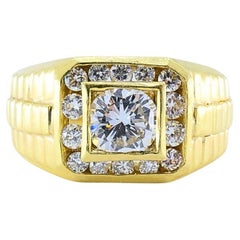 Vintage 14K Gold Diamond Men's Ring