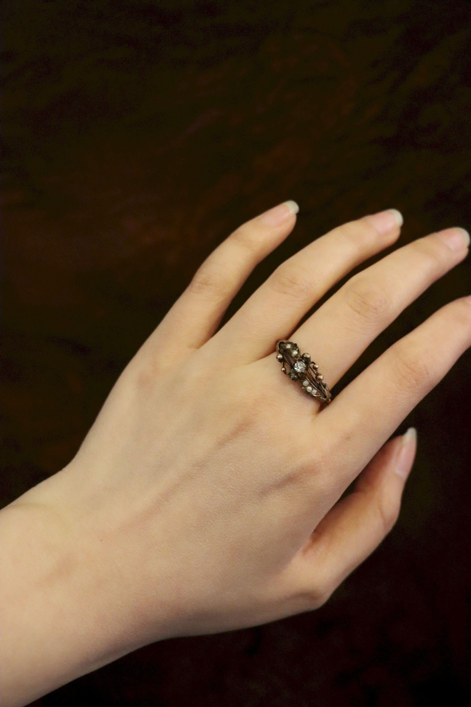 Vintage 14K Gold Diamond Pearl Ring

Approximate Dimensions:
9.25 (Ring Size)
0.8 cm (Width)
2.8 grams in weight.