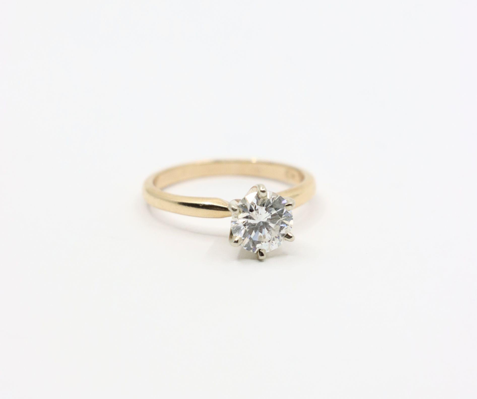 Anello con diamante in oro 14K vintage in vendita 5
