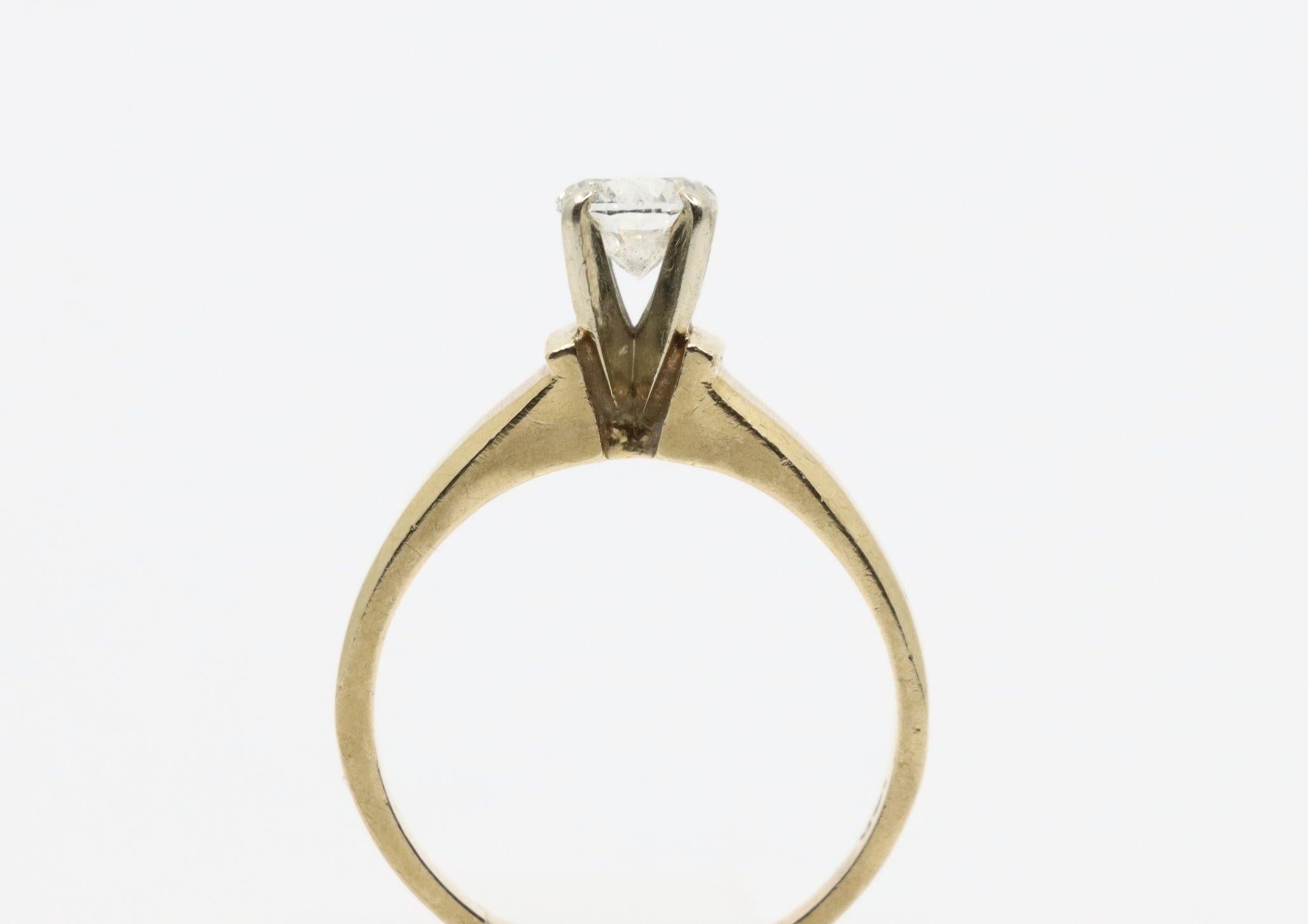 Anello con diamante in oro 14K vintage in vendita 6