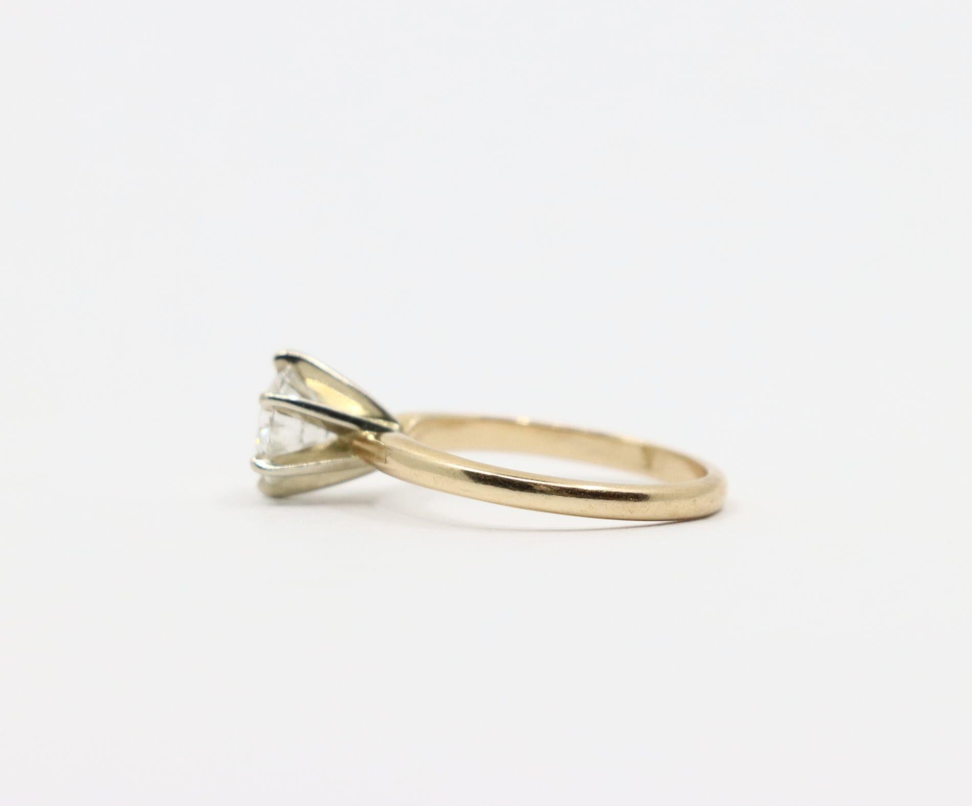 Anello con diamante in oro 14K vintage In condizioni buone in vendita a Flushing, NY
