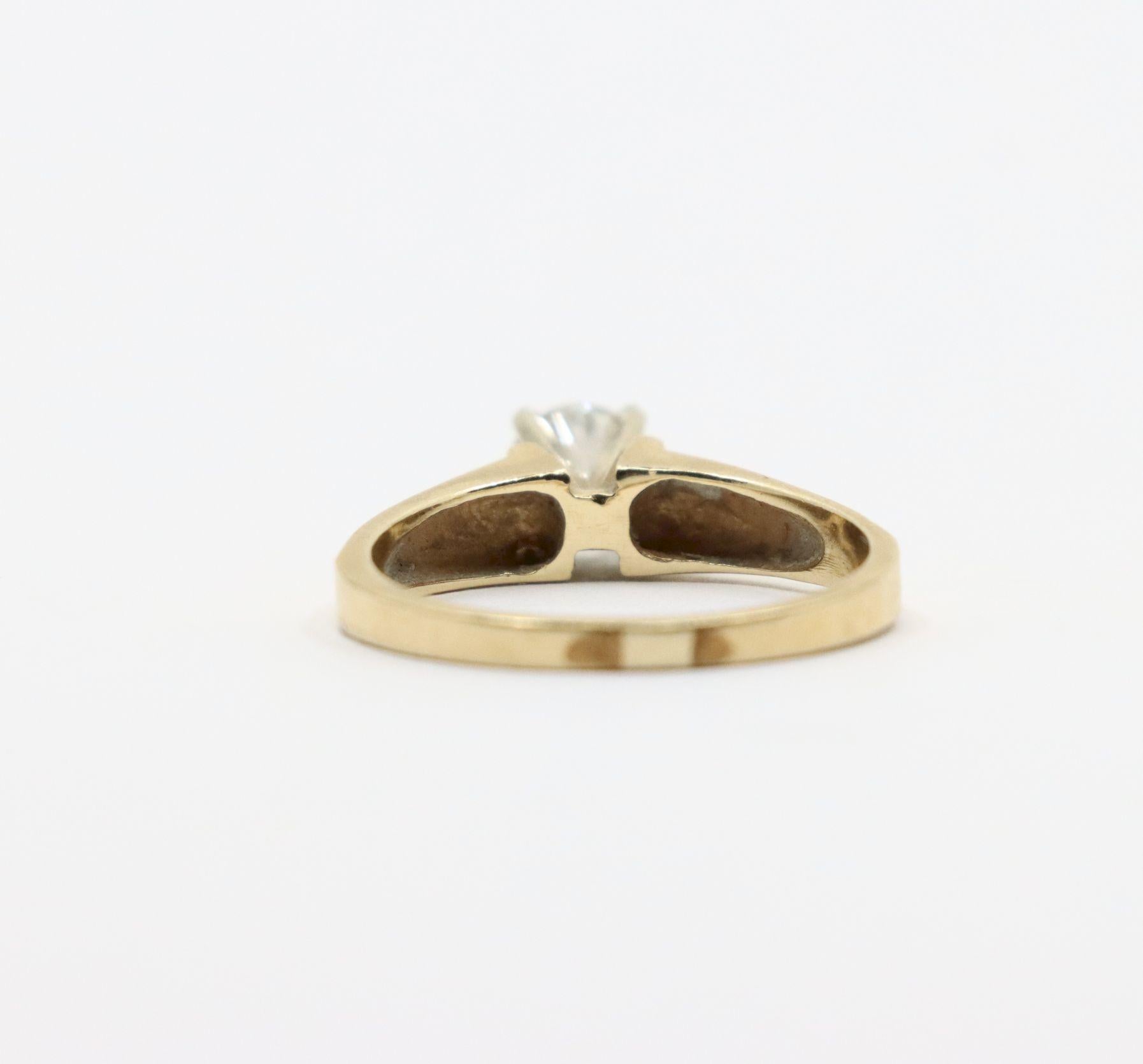 Anello con diamante in oro 14K vintage In condizioni buone in vendita a Flushing, NY