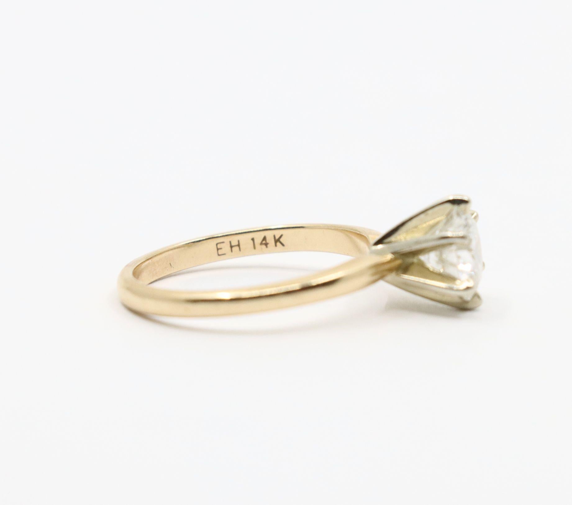 Anello con diamante in oro 14K vintage in vendita 2