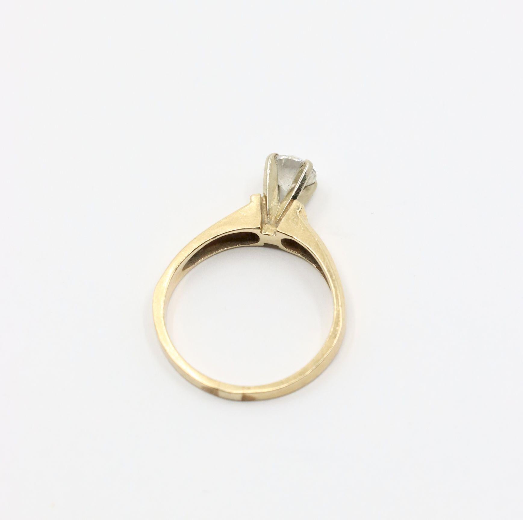 Anello con diamante in oro 14K vintage in vendita 4