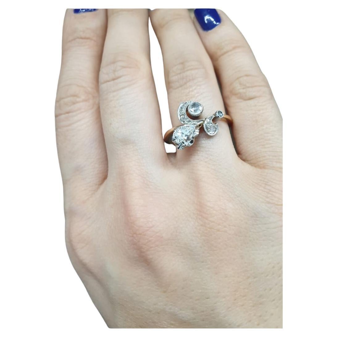 Bague solitaire en or avec diamant Bon état - En vente à Cairo, EG