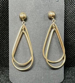 Vintage 14K Gold Double Dangle Teardrop Earrings