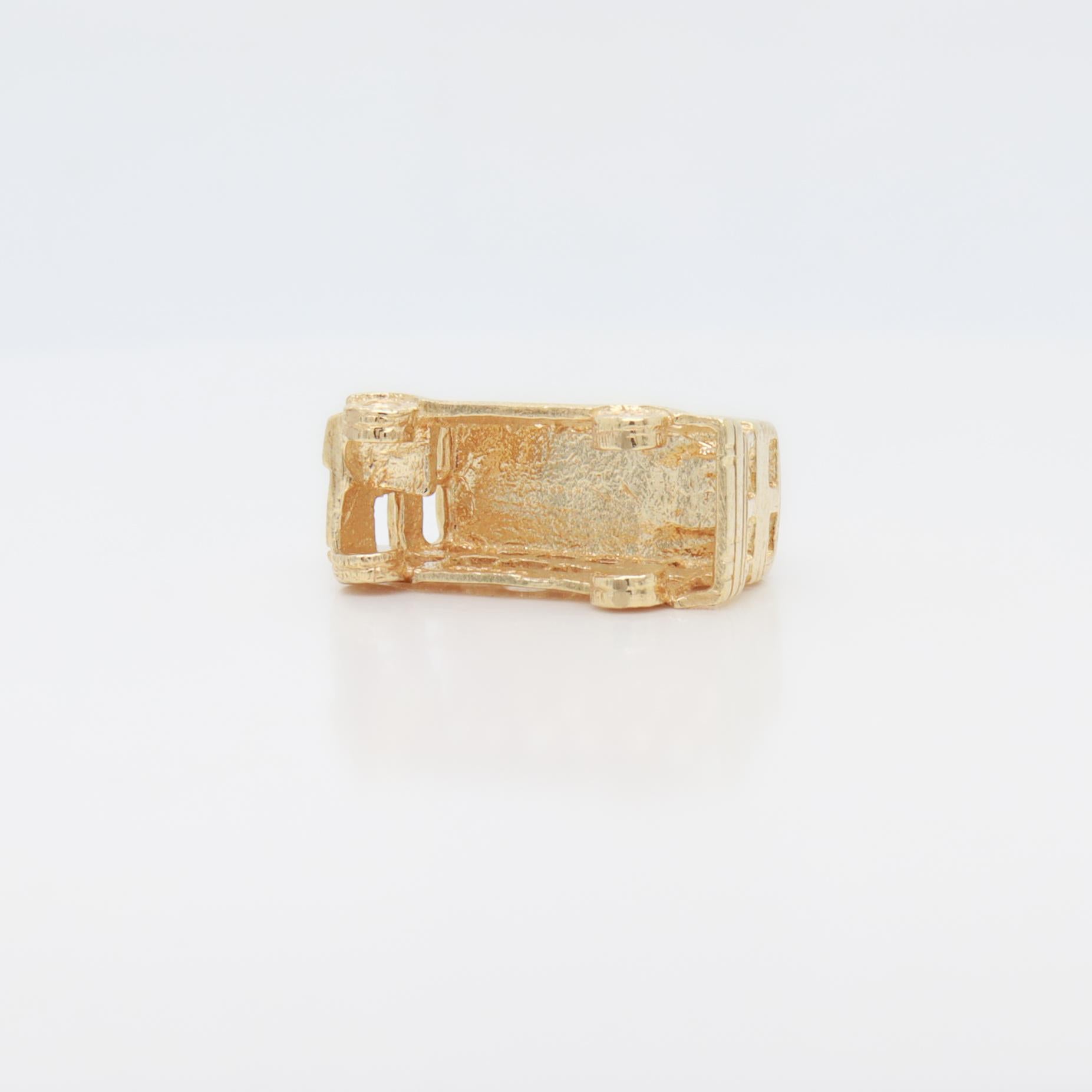 Vintage 14K Gold Double Decker Bus Charm for a Charm Bracelet For Sale 8